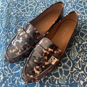 Kate Spade Catroux Tortoise Patent Leather Loafers
